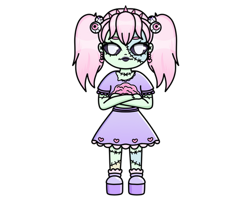 Zombie Girl Sticker